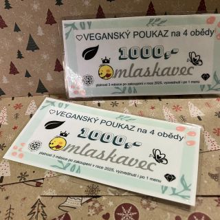 Nech si dovézt POUKAZ (4x menu) hodnota 1000 Kč v ceně 4x celý veganský tříchodový oběd (hlavní chod, polévka, dezert a...