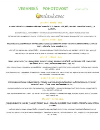 Sněhobílé rostlinné meníčko No1 poslední listopadový týden 24.-28.11. 2025 #mlaskavec