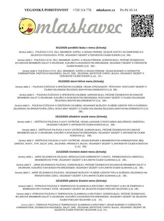 ADVENTNÍ VEGANSKÉ OBĚDY 8.-12. prosince 2025...